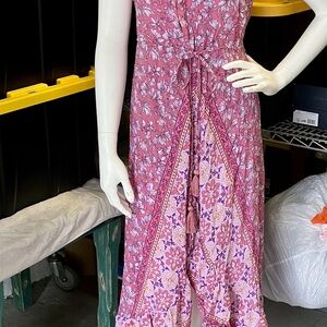 Elegant Floral Pink Dress